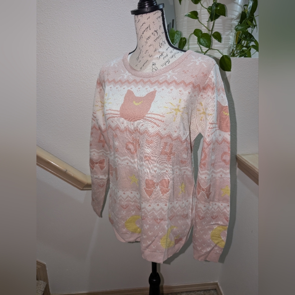 BoxLunch Exclusive! Sailor Moon Luna & Sailor Guardian Symbols Holiday Sweater